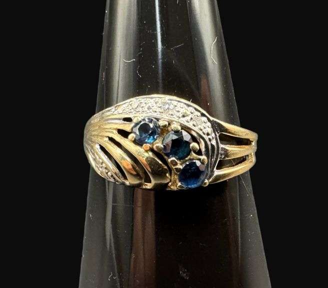 Stamped 14K Gold London Blue Topaz Ring [1.28g]