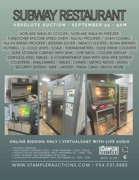 SUBWAY RESTAURANT - ABSOLUTE AUCTION