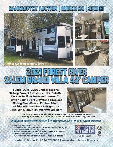 2021 FOREST RIVER SALEM GRAND VILLA 42' CAMPER