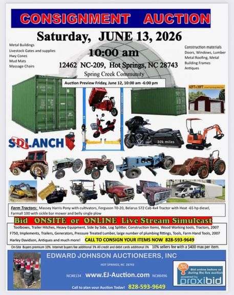 Consignment AUCTION - Onsite and Online