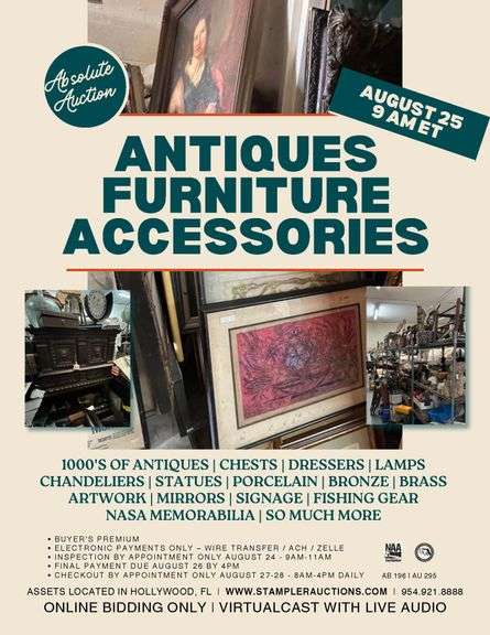 ANTIQUES, FURNITURE, ACCESSORIES & MORE