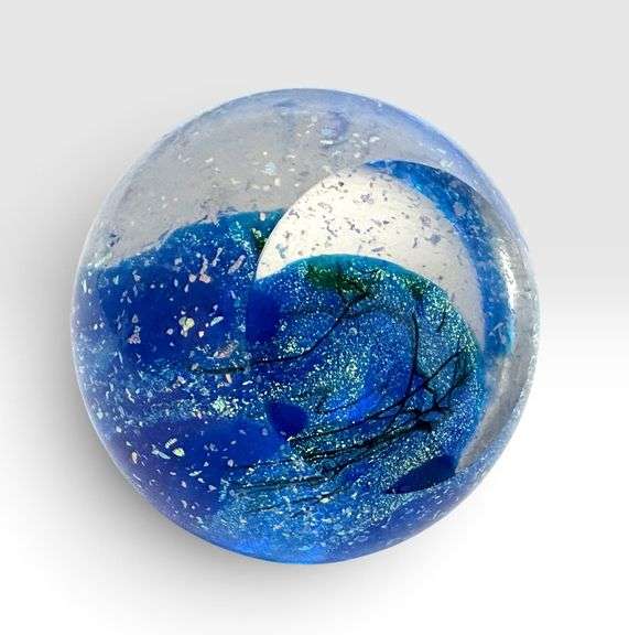 Glass Eye Studio Celestial Series "Neptune" Art Glass Paperweight (2005)