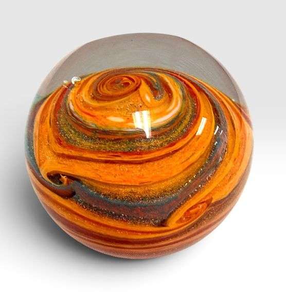 Glass Eye Studio Celestial Series "Jupiter" Art Glass Paperweight (2004)