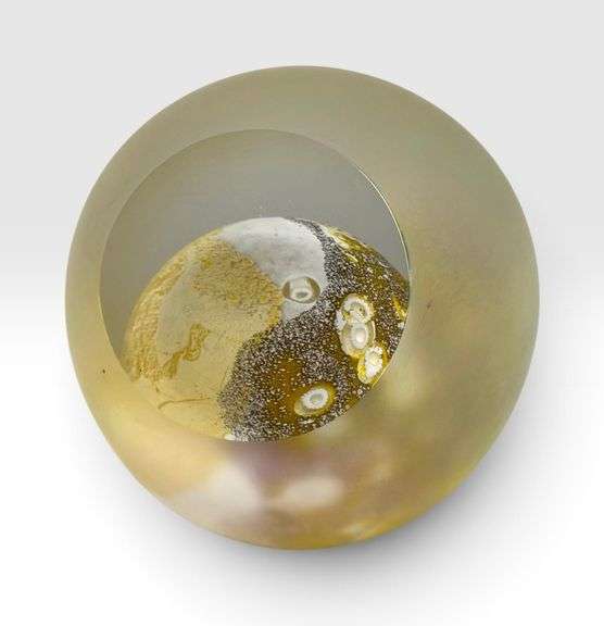 Glass Eye Studio Celestial Series "Moon" Art Glass Paperweight (2004)