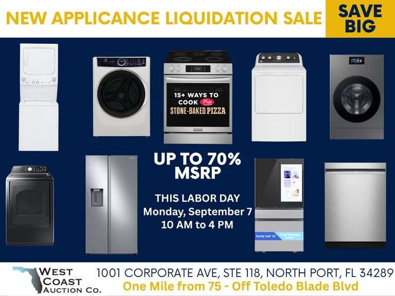 CRAZY DEALS LABOR DAY MAJOR APPLIANCE LIQUIDATION SALE - 50%+ OFF EVERYTHING!